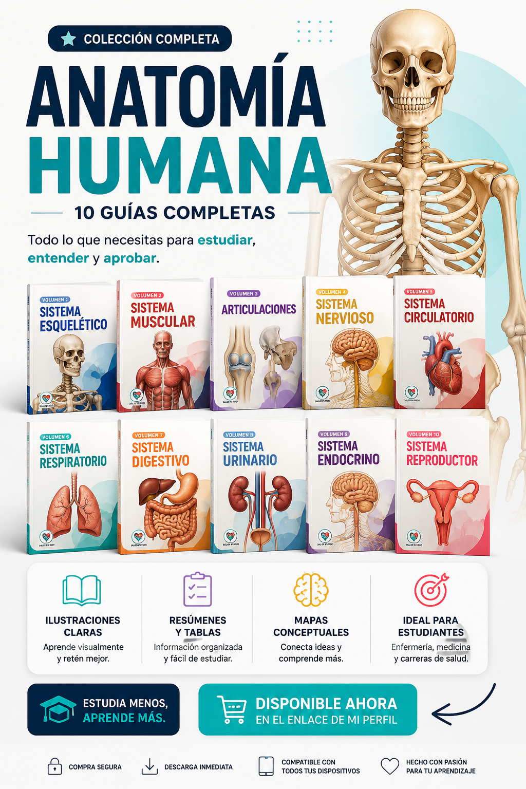 Colección Completa de Anatomía Humana 10 eBooks + 2 Bonos Exclusivos | Ideal para Enfermería, Medicina y Ciencias de la Salud